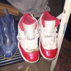 Jordan Kids Red and White Sneakers